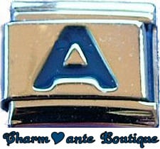 Lettre A bleu