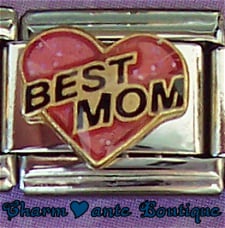 BEST MOM sur cœur rouge