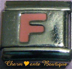 Lettre F rose 1