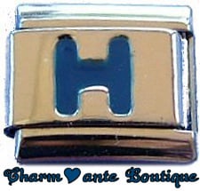 Lettre H bleu