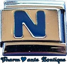 Lettre N bleu