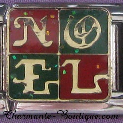 NOEL sur fond rouge et vert