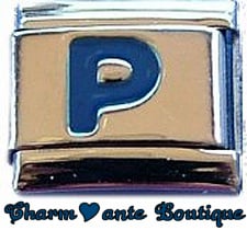 Lettre P bleu