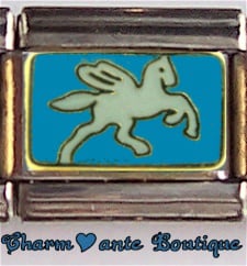 Pégase sur fond bleu