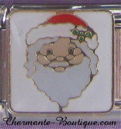 Tête de Père Noël sur fond blanc
