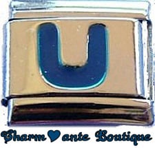 Lettre U bleu