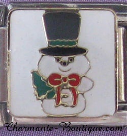Bonhomme de neige sur fond blanc