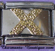 Lettre X doré texturé
